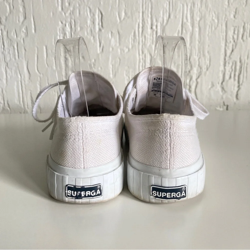 Superga White Canvas Sneakers Size 6.5